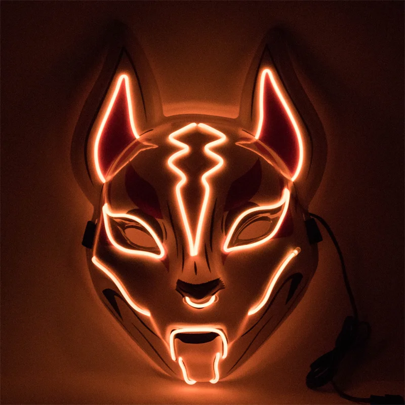 

Halloween Luminous Neon Mask Led Mask Masque Masquerade Party Mask Glow In The Dark Purge Masks Cosplay Costume Supplies