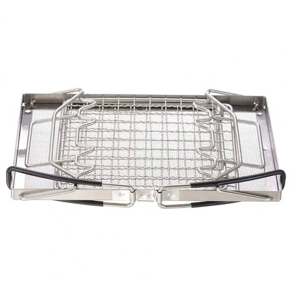 

Portable Grill Net Foldable Stainless Steel Toast Rack Premium Camping Bbq Supplies for Outdoor Grilling Toasting Bread Toast