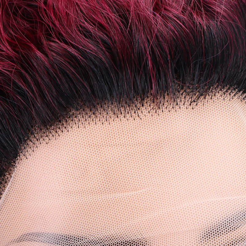 Уникальный 13x1 Pixie Cut Curly Lace Wigs for Black Women Бразильский Virgin Remy Frontal Human Hair Парик с