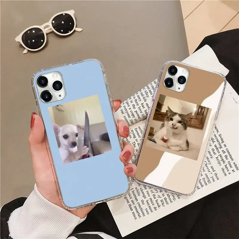 

funny dog cat aesthetics Phone Case Transparent soft For iphone 11 13 12 14 x xs xr pro max mini plus