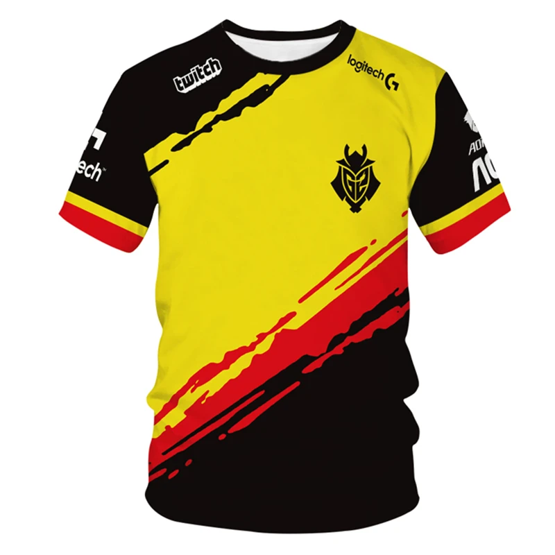 

Electronic League Team Summer Men's Esports Short-Sleeved Racing Fanatic Uniform T-Shirt Fashion Graffiti 3D Casual Tops S-6XL