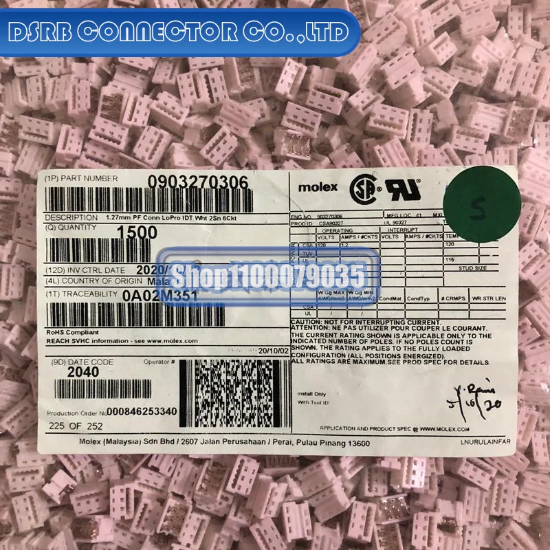 

1500pcs/lot 90327-0306 903270306 6P 100% New and Original
