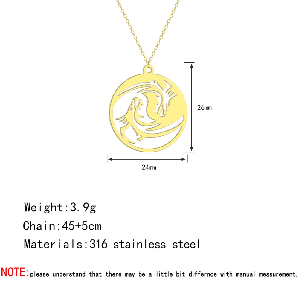 Ожерелье с подвеской в виде дракона для женщин и мужчин колье из нержавеющей