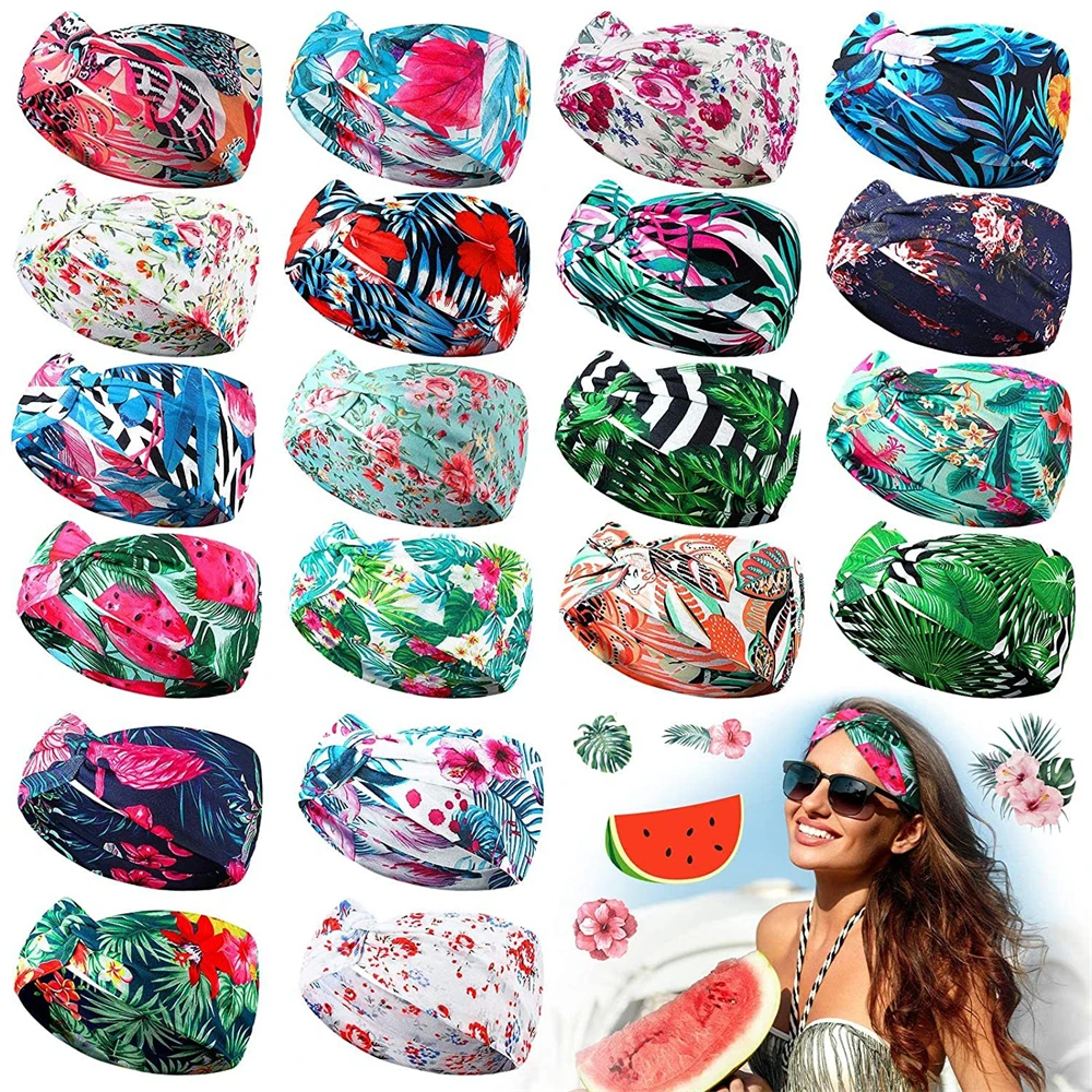 

Bohemian Beach Vacation Knotted Hair Bands Outdoor Body Building Yoga Headband Turban Makeup Hair Accessories For Women Headwrap