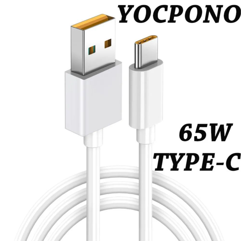 YOCPONO USB A to USB C 65W Cable For OppoFindX5 Mobile Phone Type-C Data Sync & Fast Charging Compatible Realme GRNEO3 Speed Up