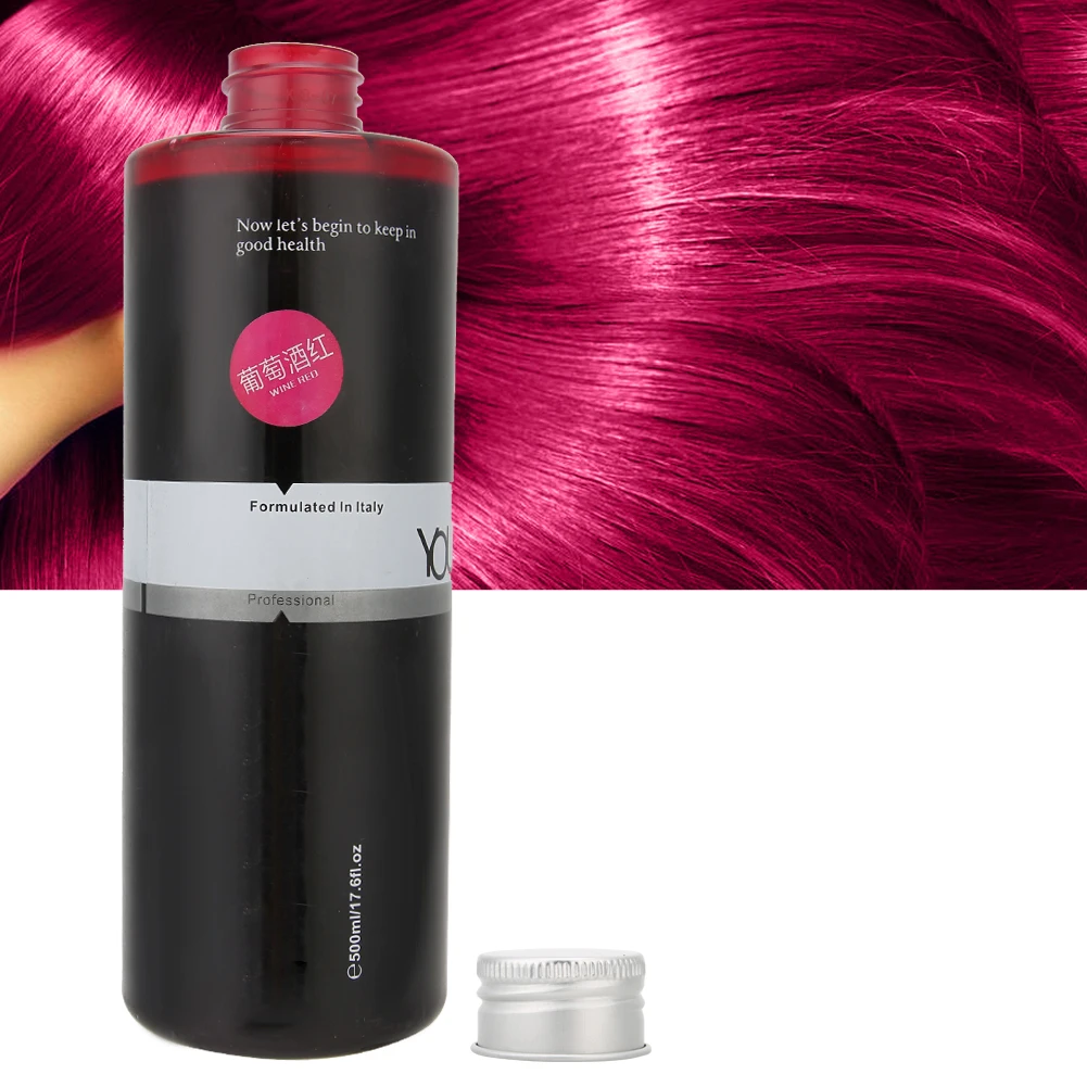 1Pcs Professional 500ml Bottle DIY Hair Dye Wine Red Coloring Cream Barber Shop Dyeing Wax Salon Hairdressing Suppies - купить по