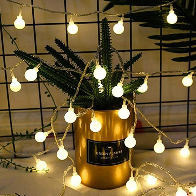 

USB Operated String Lights 20ft 40 LED Globe String Lights for Christmas Garden Patio Party Indoor Outdoor Bedroom (Warm Whit