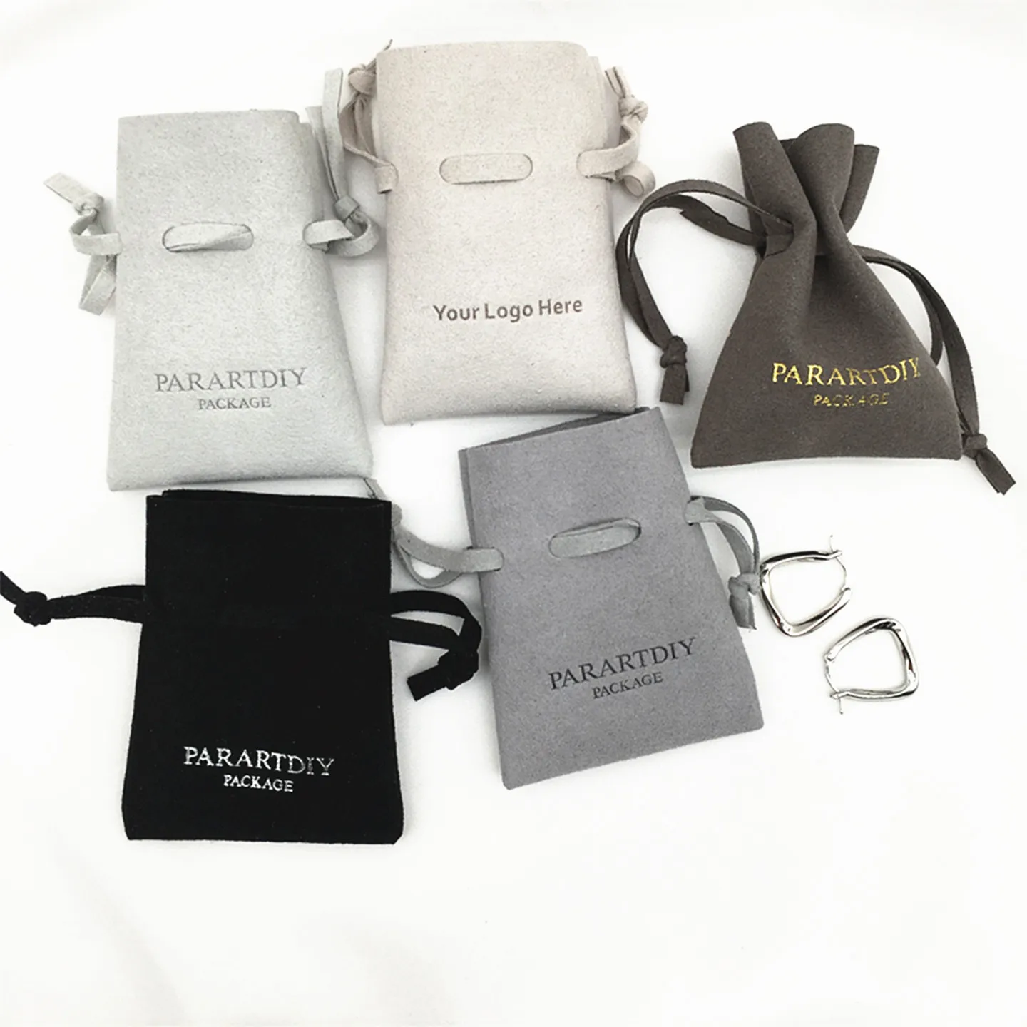 50pcs custom jewelry packaging pouch custom logo print wedding favor pouch Brooch ring earrings Watch packaging bags bulk