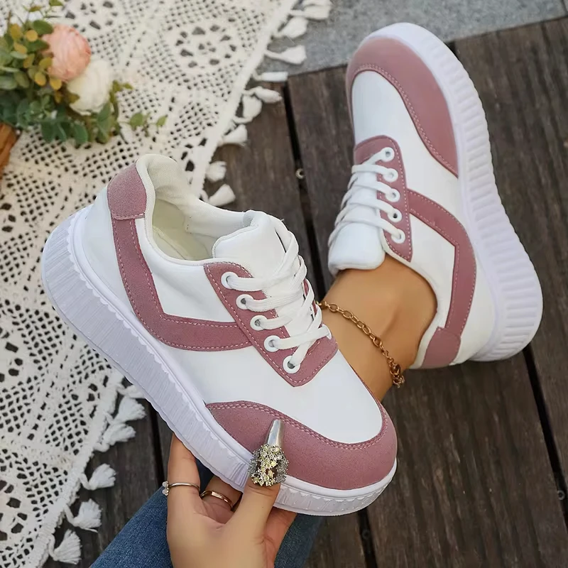 Весенне-летняя модная повседневная женская обувь на плоской подошве с шнурками