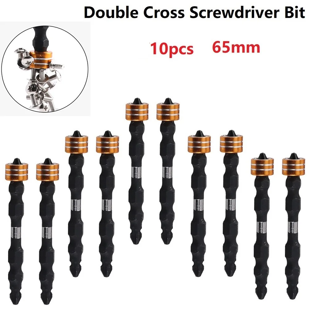 

Набор бит для электрической отвертки, комплект из 10 магнитных насадок из стали S2 с двойной головкой и шестигранным хвостовиком 65 мм