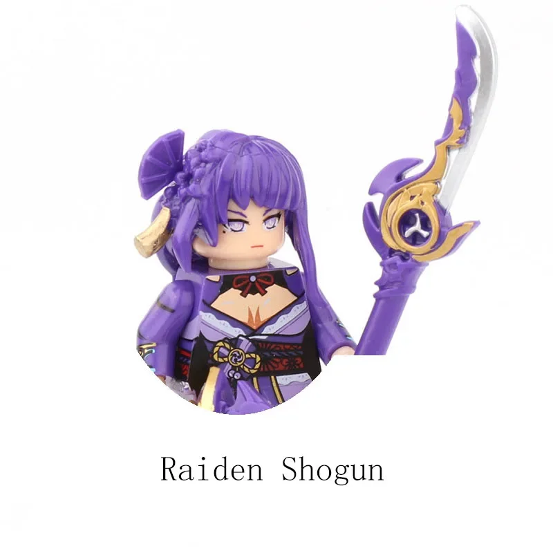 Игра Genshin klee Hu Tao Raiden Shogun Zhongli Qiqi строительные блоки игрушки мини-конструктор