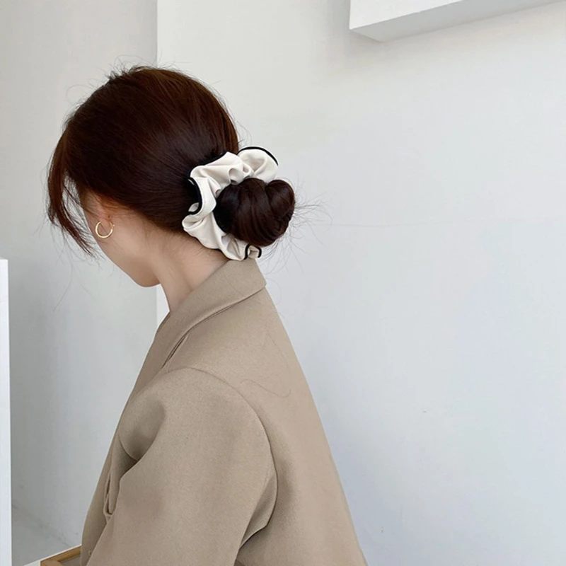 

2022 New Korean Style Hair Rope Vintage Elegant Solid Color Hair Ring Letter Elastic Rubber Band Fashion Simple Hair Accessories