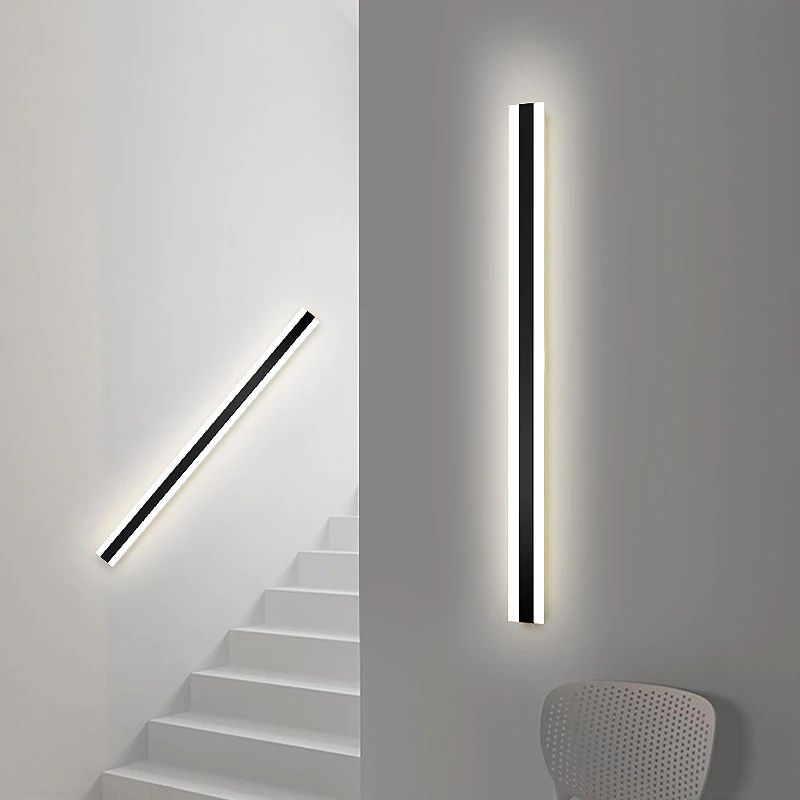 

Long Strip Wall Lamp Acrylic LED Modern Minimalist Bedside Sconce Lights Lamp Indoor Living Room Sofa Background Wall Light