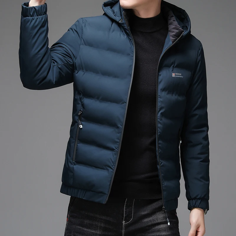 Warm New Designer Brand Casual Fashion Windproof Parker Bubble Jacket Hooded Men's Windproof Down Jacket Winter Men's Wear