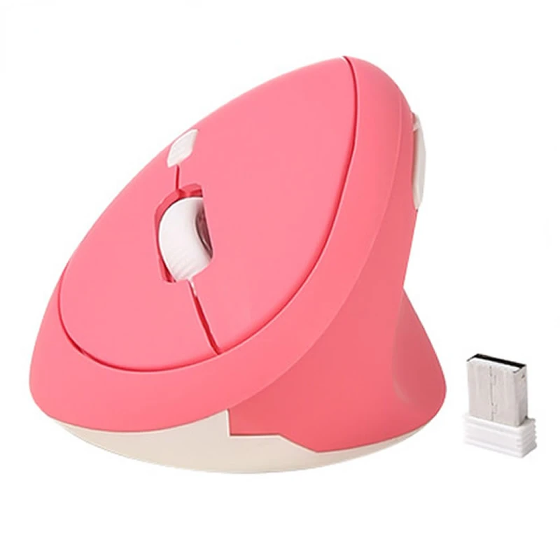 2023 New 2.4G Wireless Vertical Mouse Ergonomic USB Mouse 1600DPI Office Mouse Pink 6D Mini Silent Game Machine Surprise Price