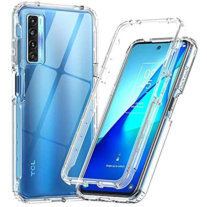 

Full Body Shockproof Case for TCL 20S Clear TPU Shockproof Scratch Resistant Built-in Screen Protector 360° Smartphone Cover
