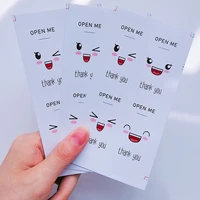 40 80 pcs cute thank you stickers open me sealing label scrapbook for handmade gift packaging decor label sticker stationery