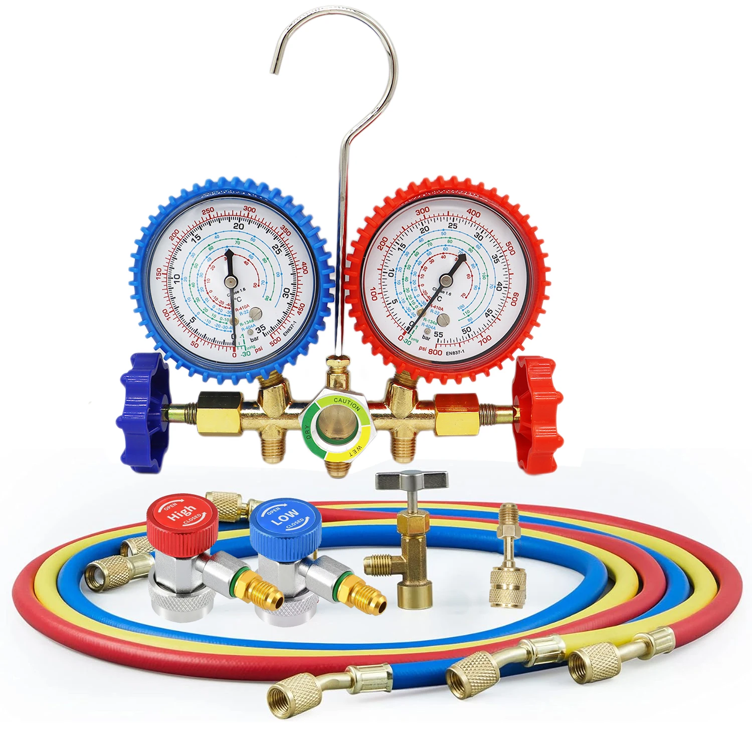 Набор диагностических манометров R410a 3-сторонний для быстрой зарядки