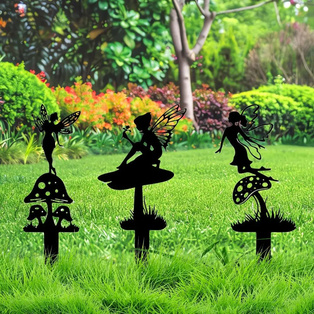 Металлические сказочные садовые колья газонные весенние декорации силуэт феи