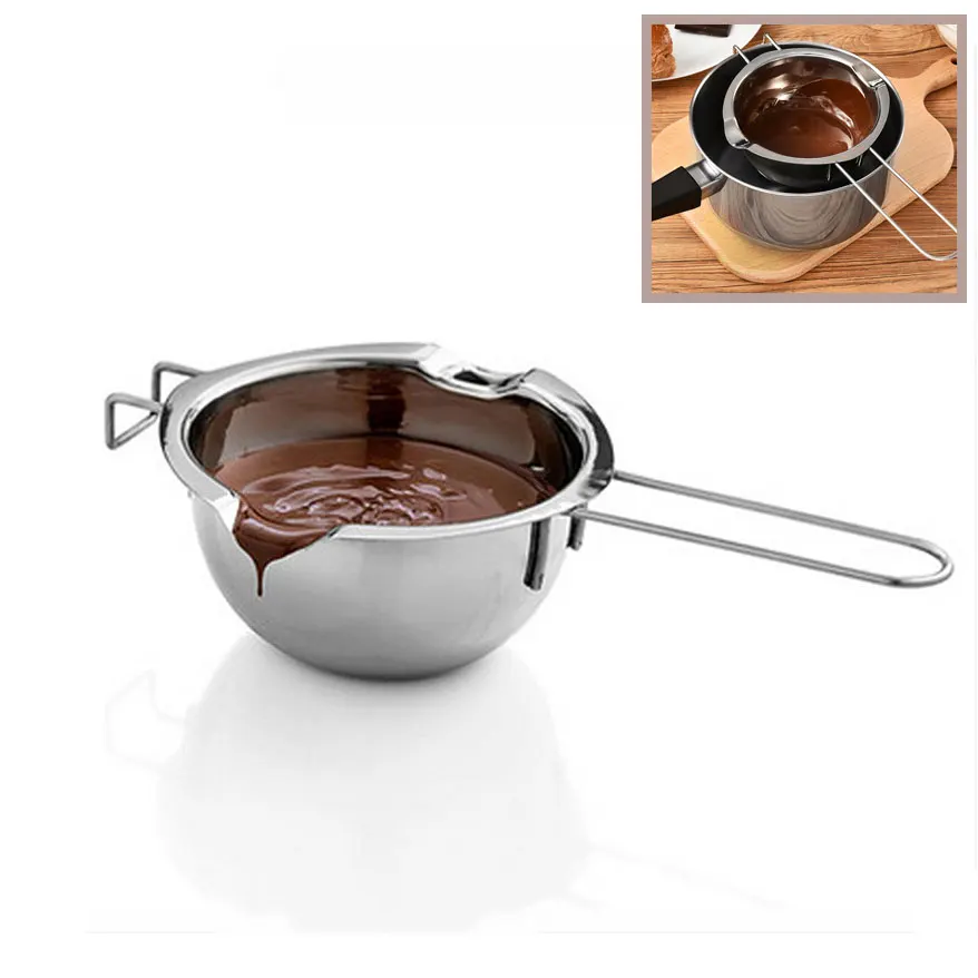 

304 Stainless Steel Chocolate Melting Pot Cake Tools Double Boiler Melting Candy Candle Fountains Wax Cheese Bowl Butter Warmer