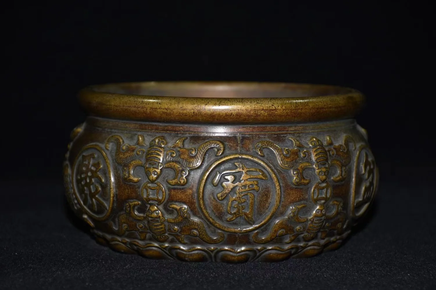 Коллекция старые медные РЕЗНЫЕ летучие мыши и банка для рыбы 15 см (D) лучшее