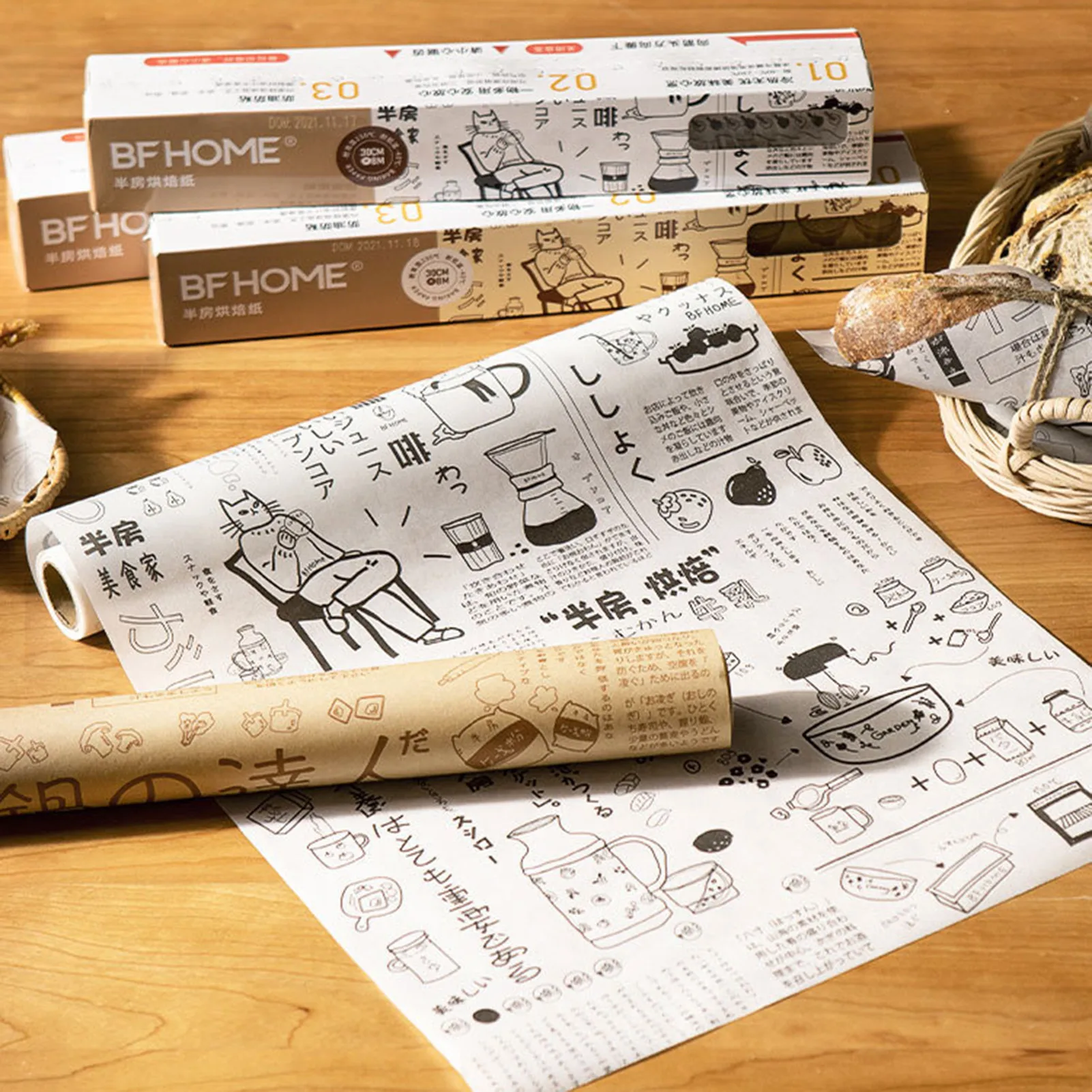 

Baking Mat Sheet 8 Meters Long Reusable Resistant Oven Liner Sheet Oil-proof Baking Paper Kitchen BBQ Baking Tools