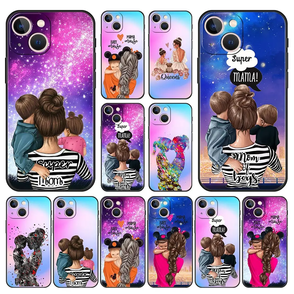 

Baby Girl Boy Super Mom Case for iPhone 12 11 13 Pro Max SE2 7 8 XR XS Max 5s 6s 7 8 11 12 13 Mini Silicon Soft Phone Cover