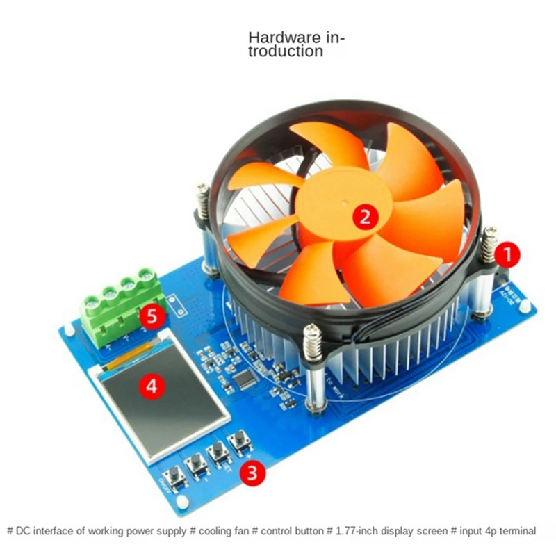 

Power Battery Tester 1.77 Inch TFT Color Screen CNC Type Electronic Load Discharge Tester US Plug