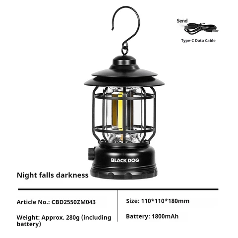 Naturehike BLACKDOG Ретро-фонарь для кемпинга