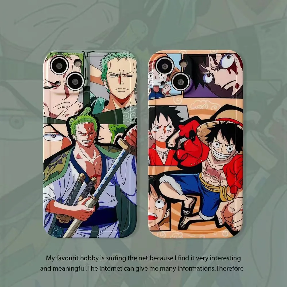 

Anime Comics One Piece Luffy Roronoa Zoro Ace Phone Case for iphone 13 12 11 Pro ProMax 7 8 Plus X Xs Max XR TPU Soft Cover