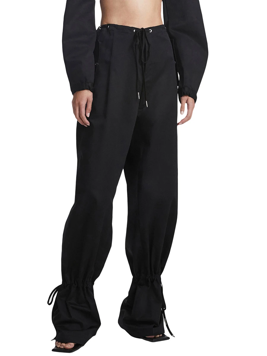 

Y2K Baggy Straight Leg Pants for Women Loose High Waist Adjustable Ankle Jogger Trousers Activewear