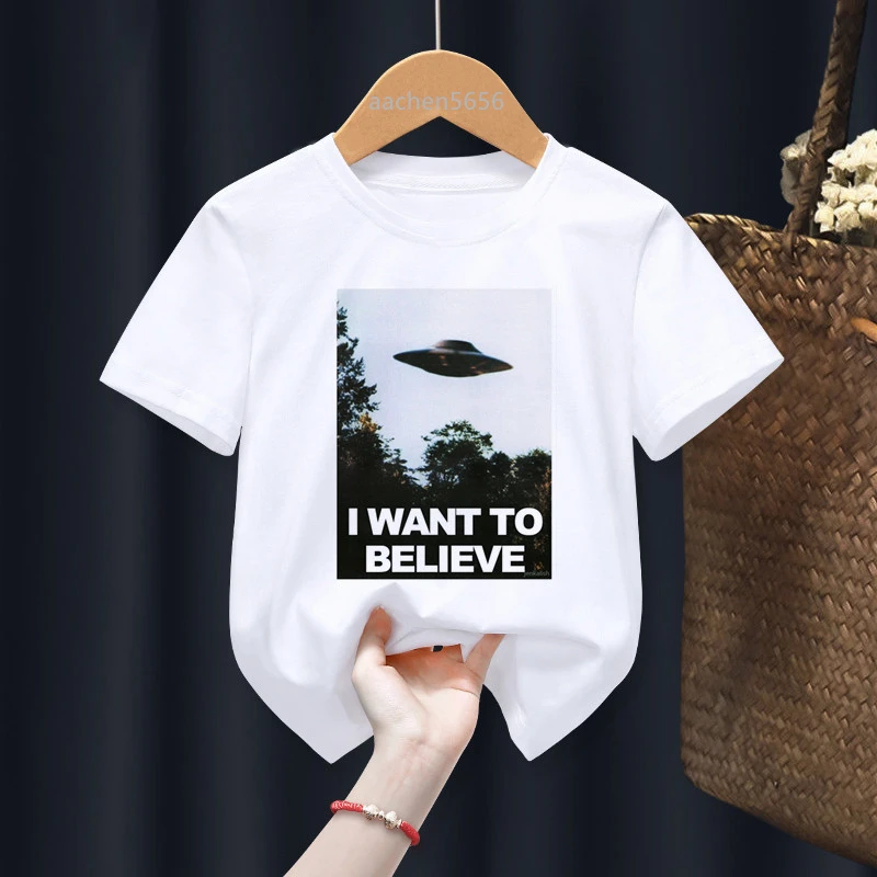 Alien Funny Boy Girl T-shirts Kid Children Anime Gift Present Little Baby Harajuku Clothes Child Tops,Drop Ship