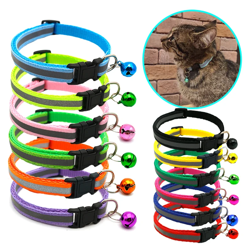 

Adjustable Cats Bells Collars for Cats Small Dogs Leash Pet Collar Reflective Pet Supplies