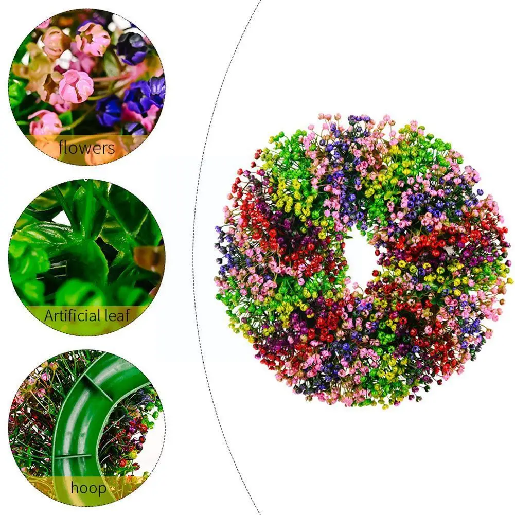 

Весенний венок, фермерский Красочный цветочный венок для дома, фотостена, свадебная комната, подарки, гирлянда, украшение на Пасху U1o2