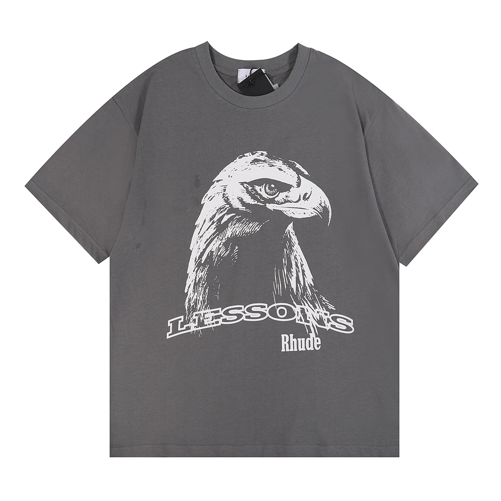 Estilo de Verão Camisa para Mulheres dos Homens Rhude Melhor Qualidade Águia Camiseta Oversize Los Angeles Topos 22ss t