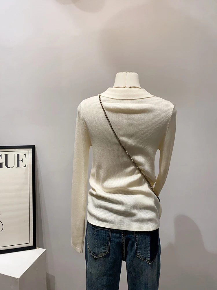 Изготовлено на Big Factory ~ 2024 ранняя осень новый вязаный женский эластичный