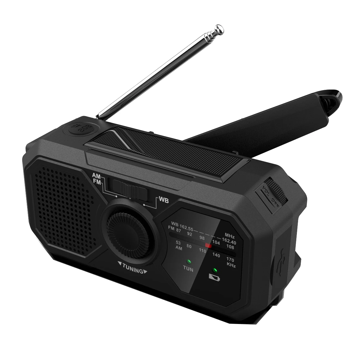 

Hand Crank Radio Emergency Solar Power AM/FM Outdoor Survival Generator Dynamo 1200MAh Phone Charger Manual Radio