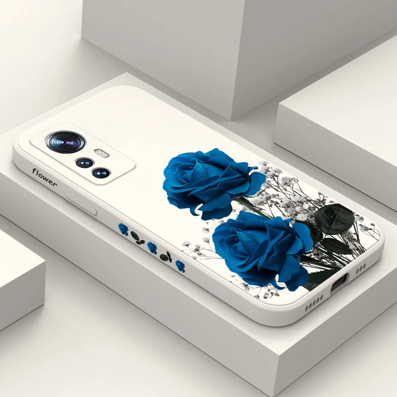 

Blue Rose Lily Phone Case For Xiaomi Mi 13 12 12T 12S 11 11T Ultra 10 10T 9 9T 9SE 8 Pro Lite 5G Liquid Silicone Cover