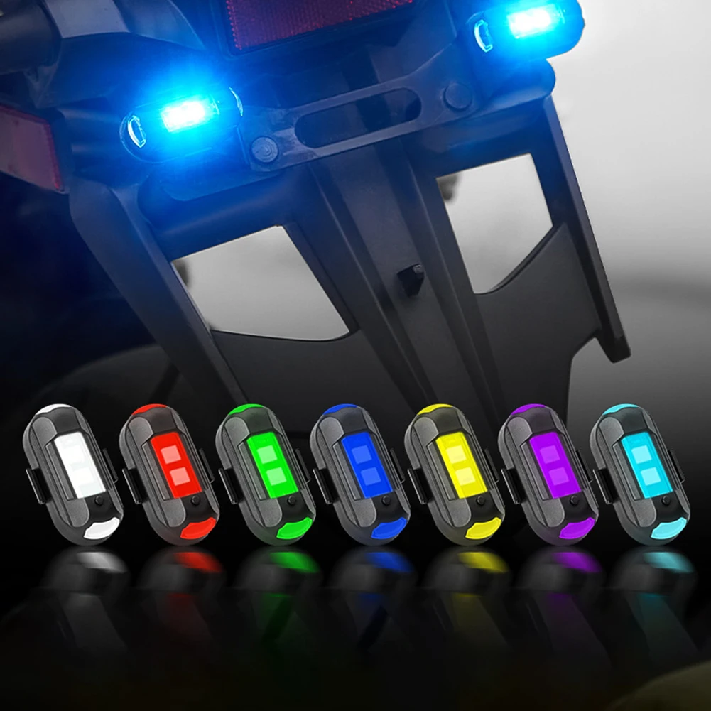

USB Chargeable 7 Colors Motorcycle Bike Drone LED Aircraft Strobe Light Mini Signal Flashing Warning Light