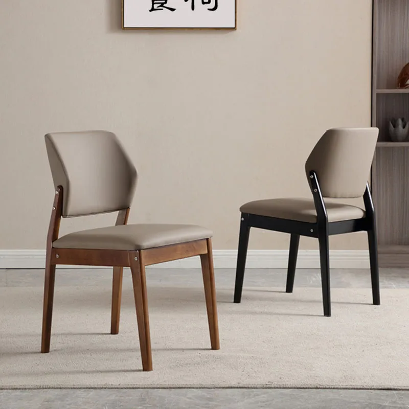 

Solid wood dining chair household modern simple Italian light luxury comfortable back chair Hotel dining room table chair stool