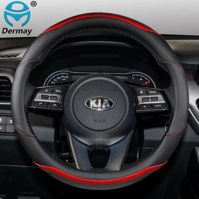 

PU Leather Car Steering Wheel Cover for Kia Ceed Sportage Picanto Cerato Seltos Stonic Stinger Soul Rio 3 4 5 Auto Accessories