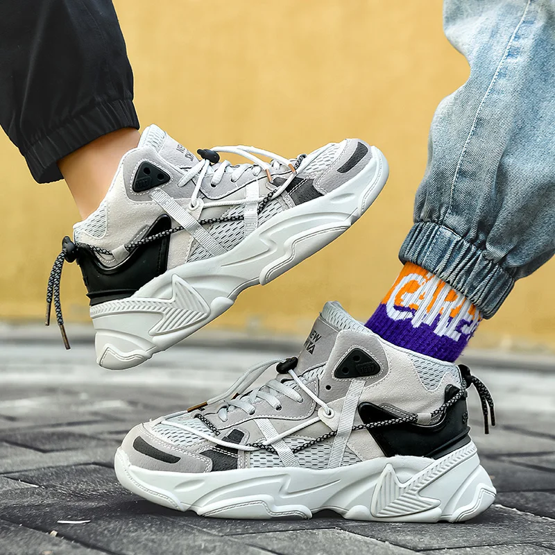 Fashion Gray Platform Sports Shoes Trainers for Men Women Designer Sneakers Breathable Women Walking Shoes zapatillas de deporte