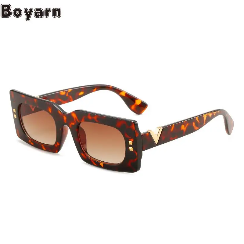 

Boyarn New Punk Narrow Frame Fashion Steampunk Gafas De Sol Sunglasses Women's Fashion Mirror Legs V-shaped Su