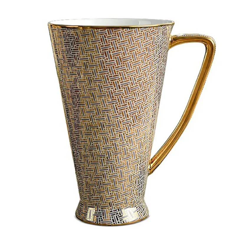 

Japanese Vintage Tea Cup Set Ceramic Coffee Mug Black Grid Milk Cafe Cup with Wood Handle Water Mug Teacup Home Office Drinkware