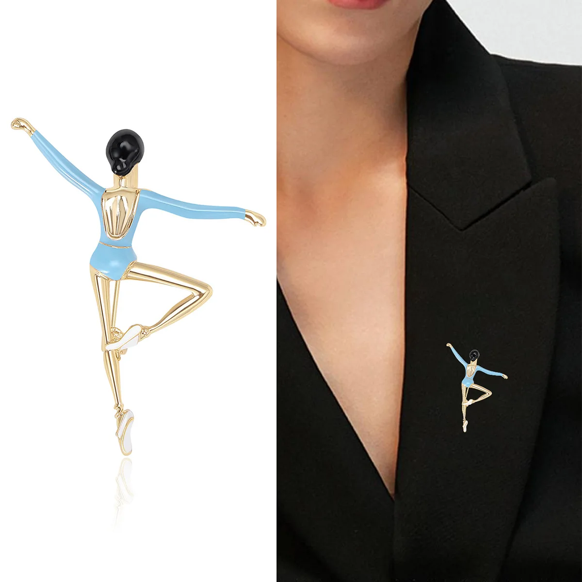 

Fashion Exquisite Gymnastics Girl Pretty Ballet Dancer Pin Badge Ballerinas Brooch For Women Party Daily Clothing Bag Jewelry