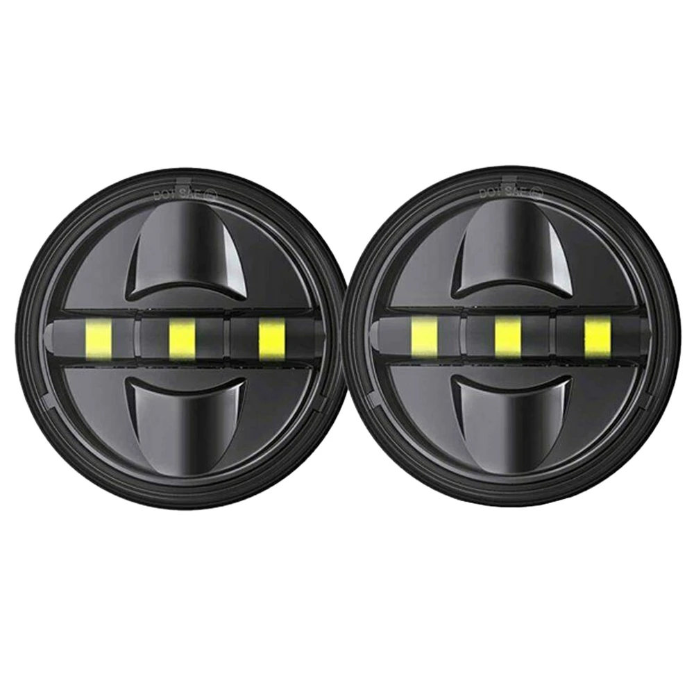 

4.5 Inch Motorcycle LED Headlights LED Fog Lights Auxiliary Lights for Road King FLHR 2005-2016 Black