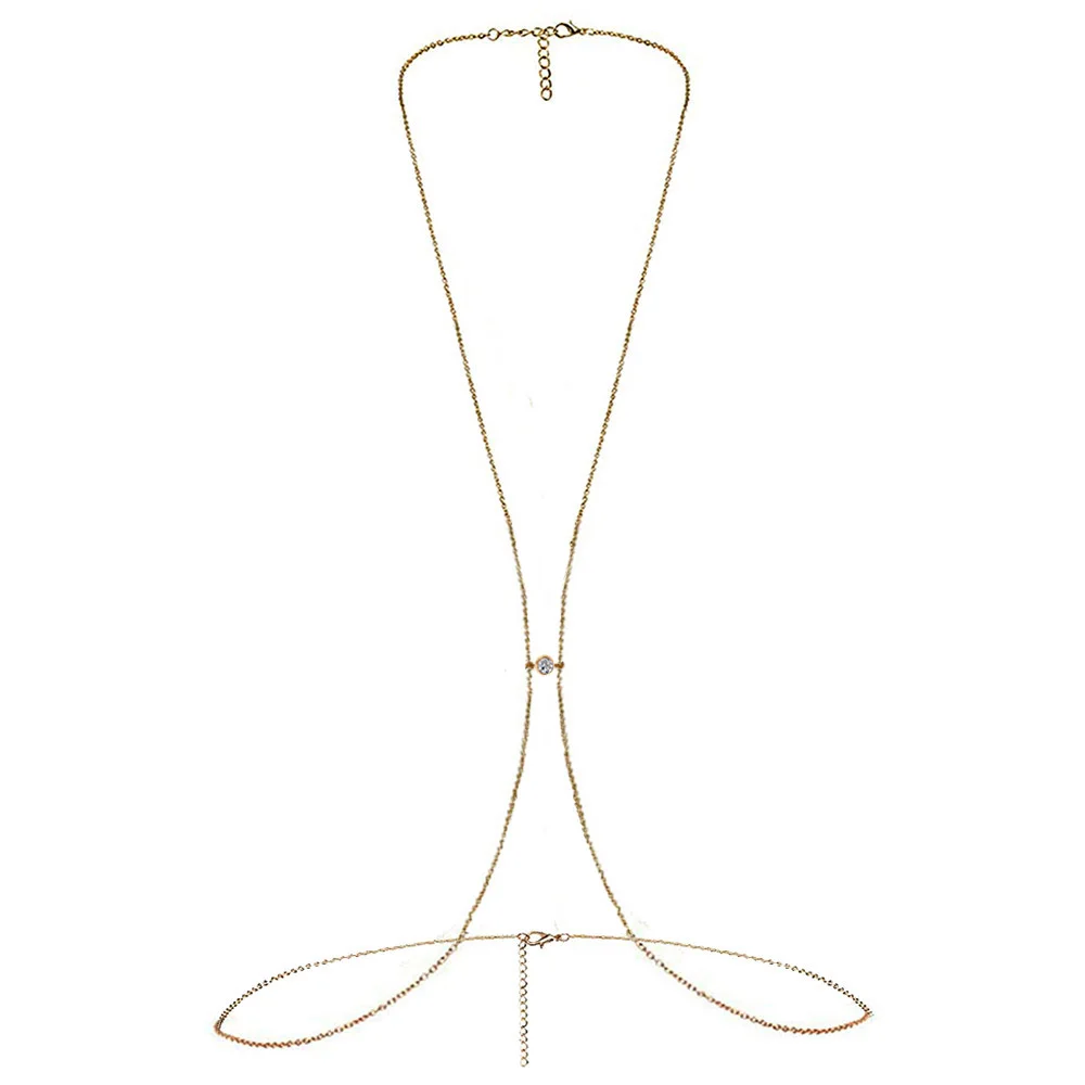 

MinaMaMa Stainless Steel Crystal Bra Chain Belly Waist Chain Body Chain For Women Summer Sexy Bikini Beach Body Accessories