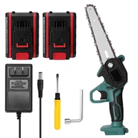 21v two battery portable mini electric pruning saw rechargeable small wood spliting chainsaw one handed woodworking tool