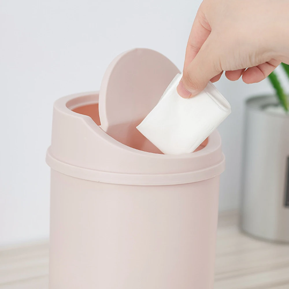 Desktop Trash Can Mini With Lid Small Trash Can Storage Bucket Plastic Paper Basket Dormitory Bedside Table Trash Box