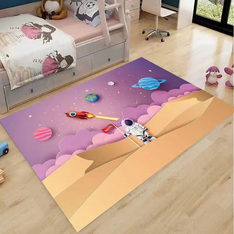 

Cartoon rocket astronaut carpet children's room space mat